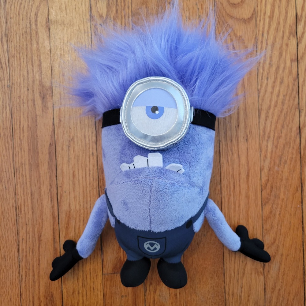 Despicable Me Minion Mayhem Plush Purple Hairy Character Toy 12"‎ Gift